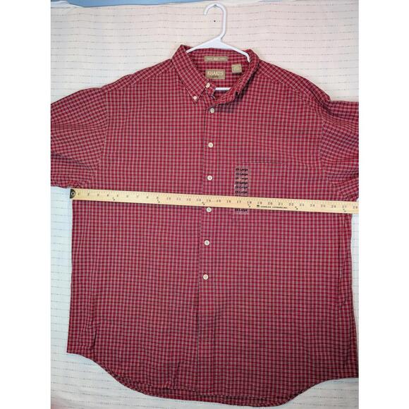 Arrow Khakis Oxford Plaid Button Down Shirt Red Check Mens 2XL Big Tall - Picture 8 of 9